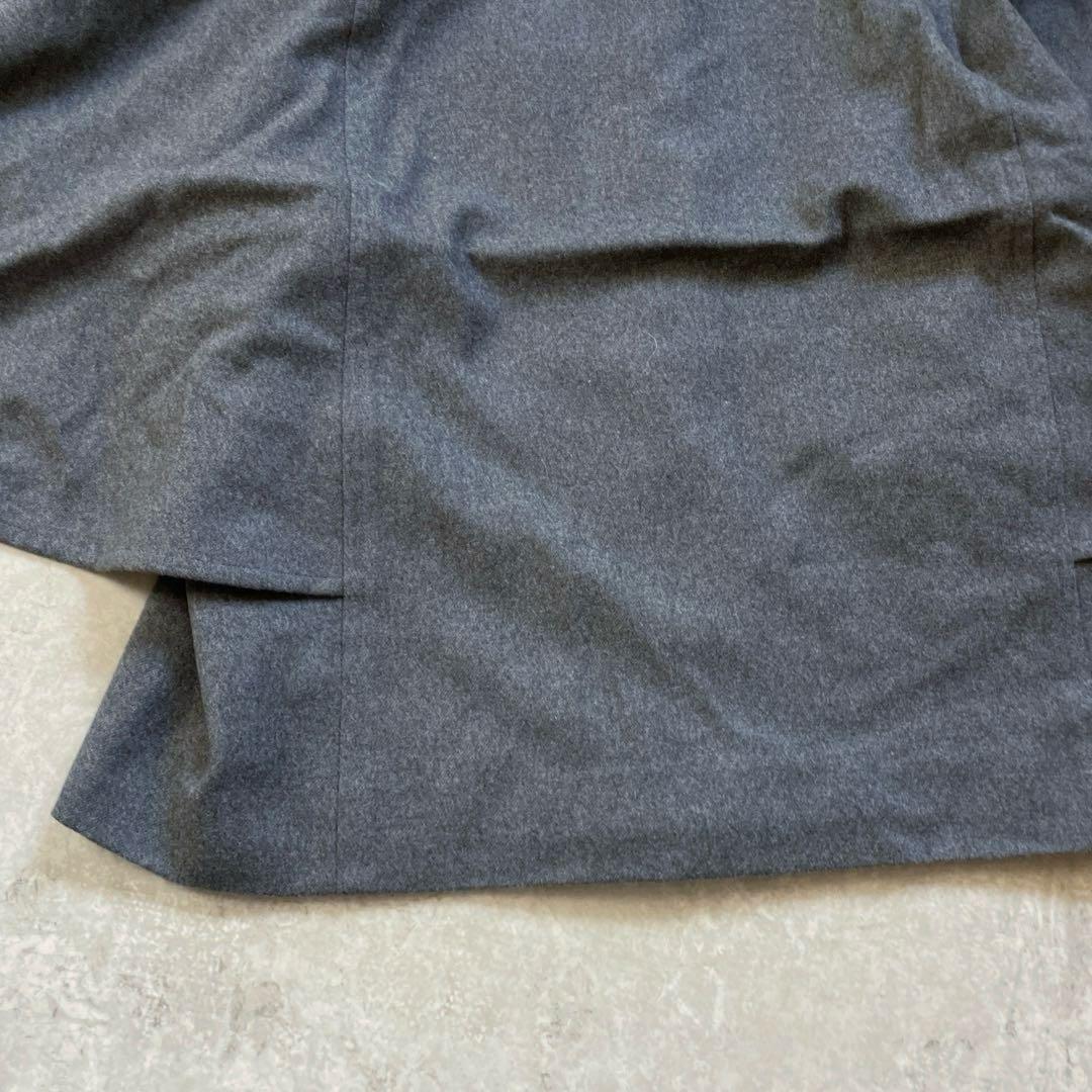 ジバンシィ　ポンチョコート　15号　グレー　バンドカラー　ウールコート　3L