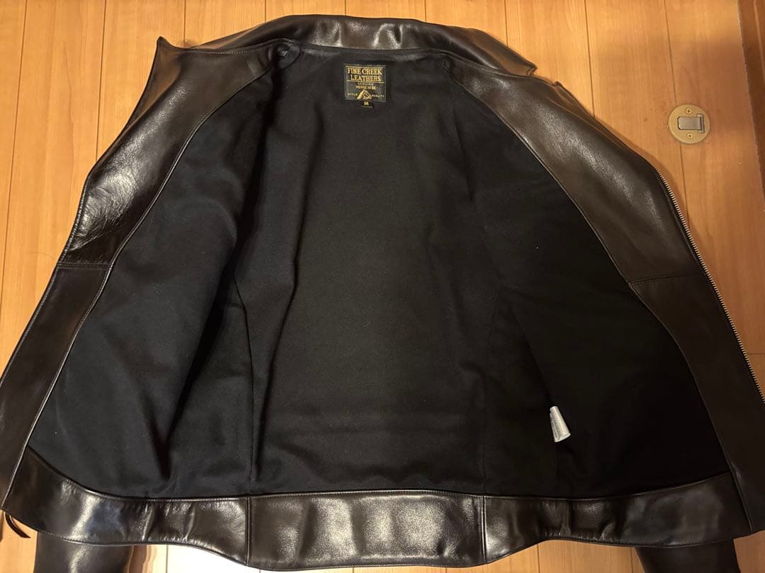 ファインクリークレザーズ　Nowk　レザースポーツジャケット　36　黒　馬革