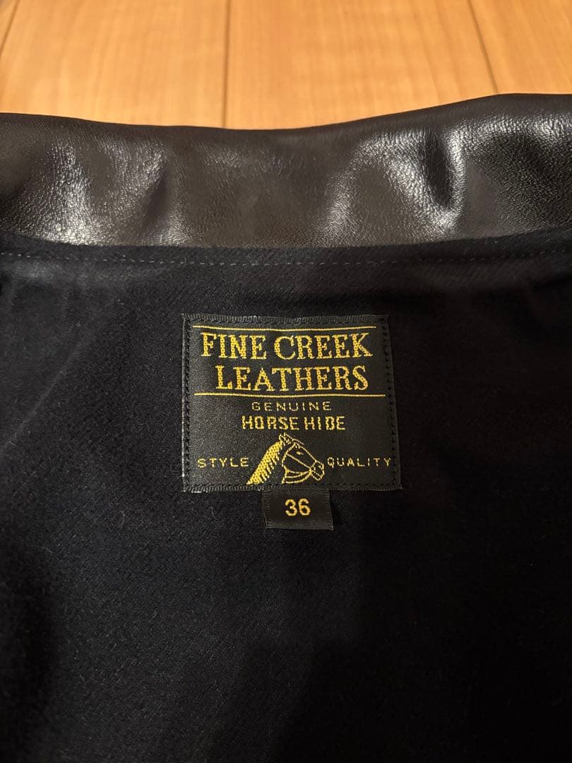 ファインクリークレザーズ　Nowk　レザースポーツジャケット　36　黒　馬革