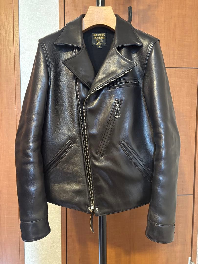 ファインクリークレザーズ　Nowk　レザースポーツジャケット　36　黒　馬革