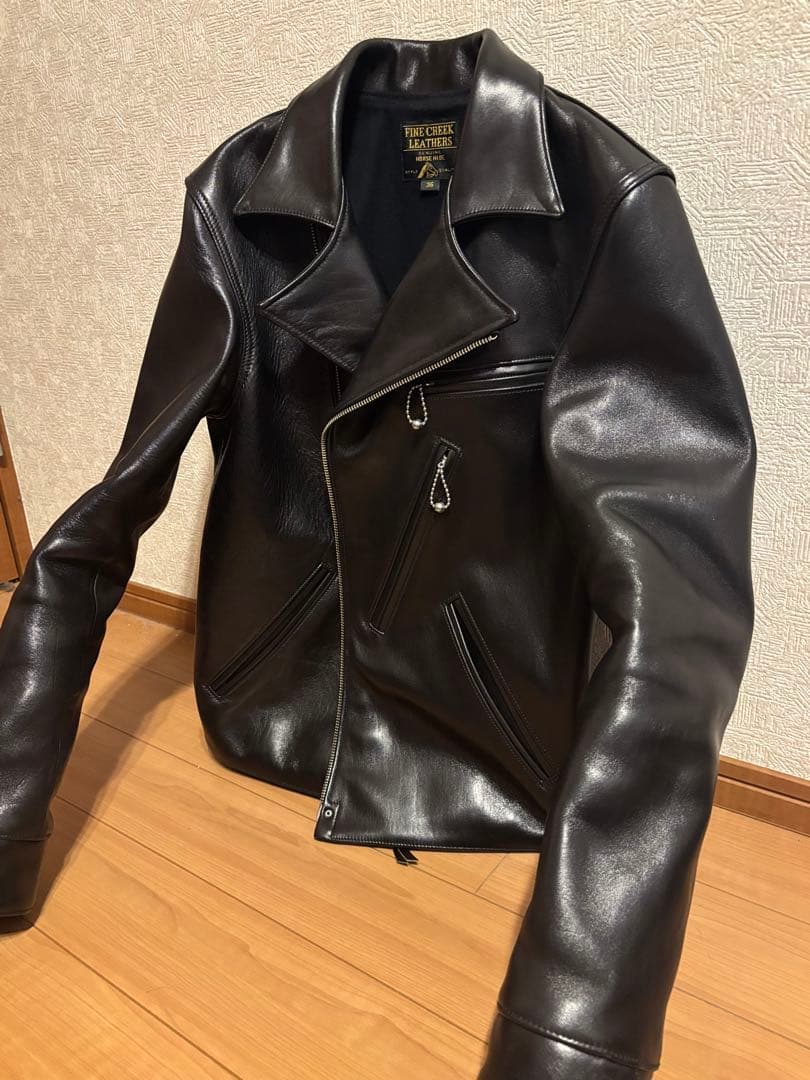 ファインクリークレザーズ　Nowk　レザースポーツジャケット　36　黒　馬革