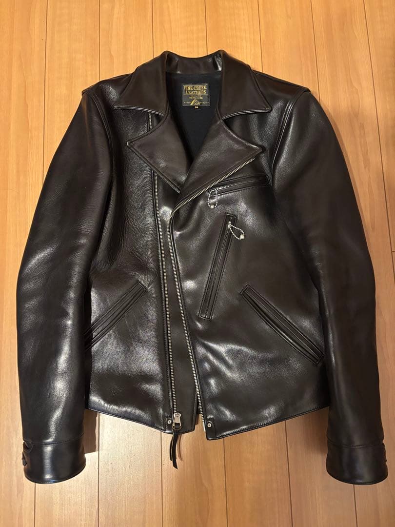 ファインクリークレザーズ　Nowk　レザースポーツジャケット　36　黒　馬革