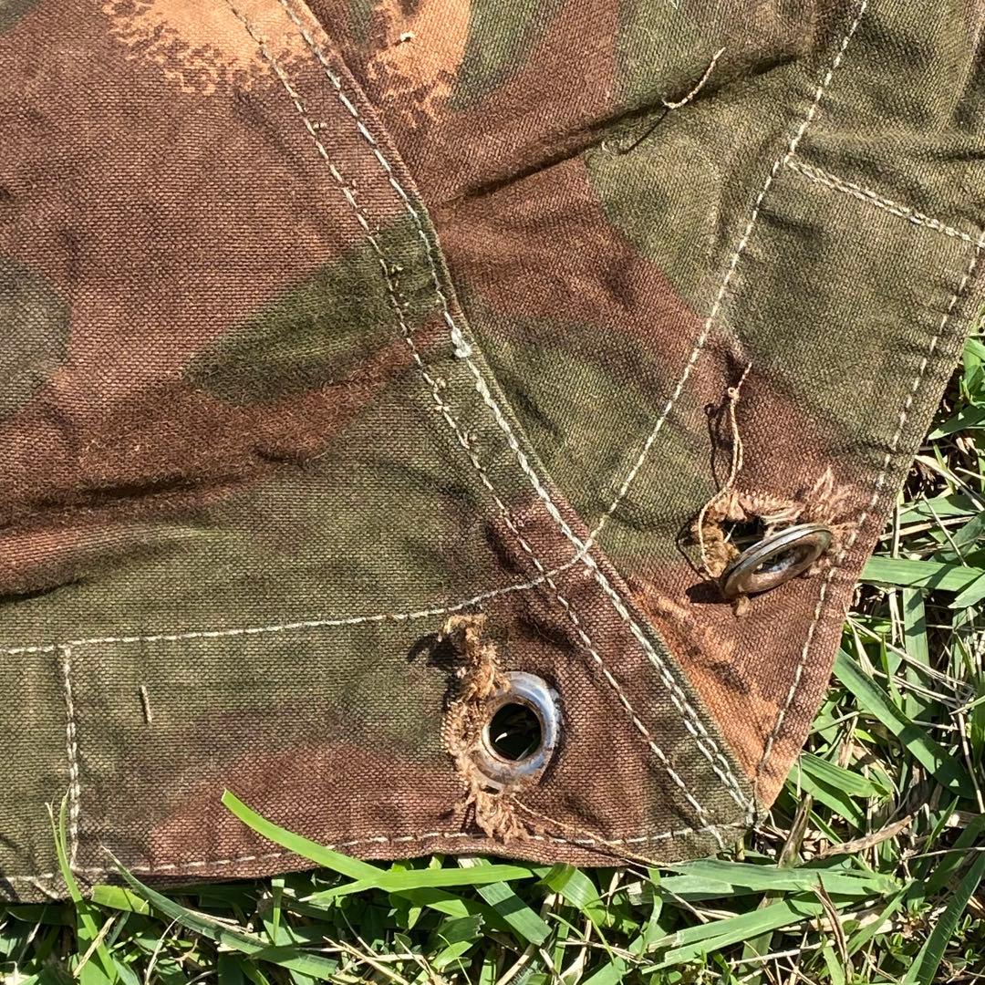 【破れ大】ハンガリー軍　軍幕　ポンチョ　１枚④　 迷彩　ハリケーンカモ