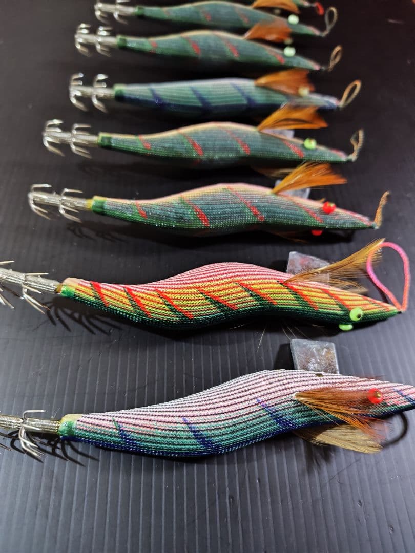 オールドエギ　ヤマシタ　　4.0寸　　9本　　桐製　　赤テープ