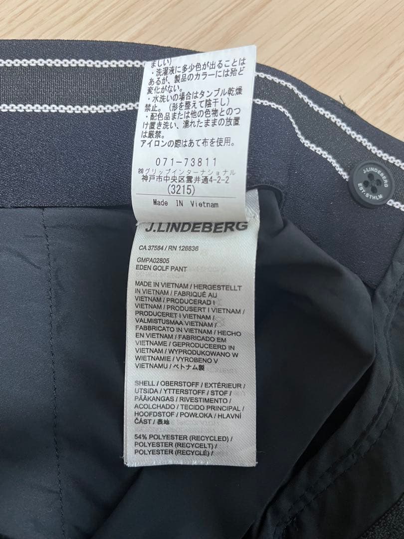 J.LINDEBERG ゴルフパンツ ブラック30/32