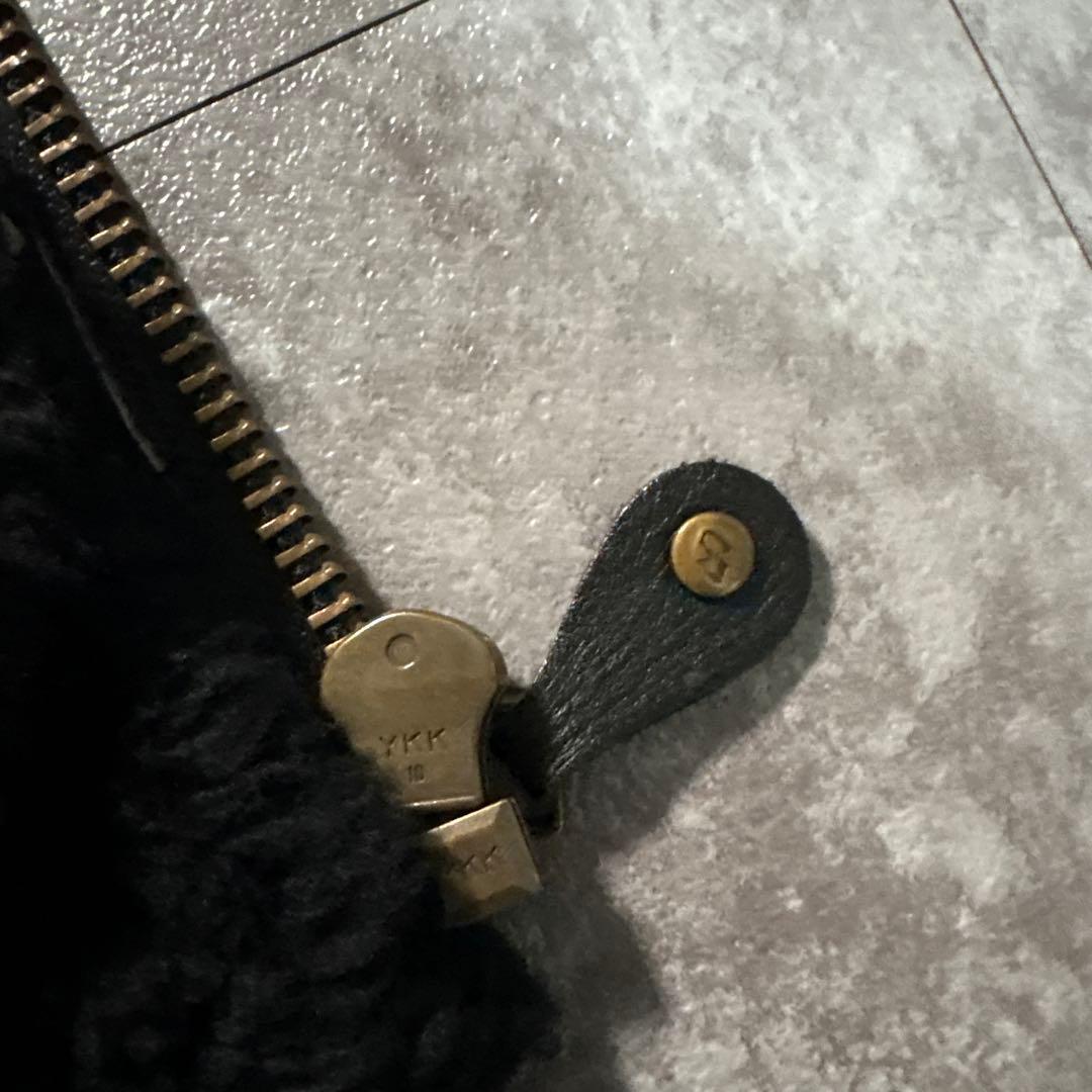 90s B-3 ムートン　フライトジャケット　ブラック　モチモチ本革　短丈　M