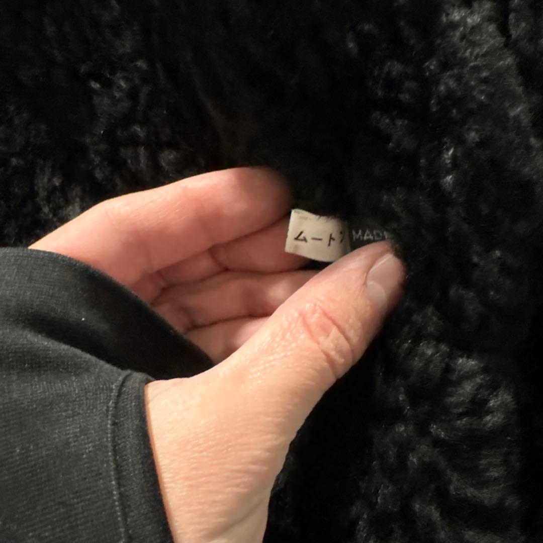 90s B-3 ムートン　フライトジャケット　ブラック　モチモチ本革　短丈　M