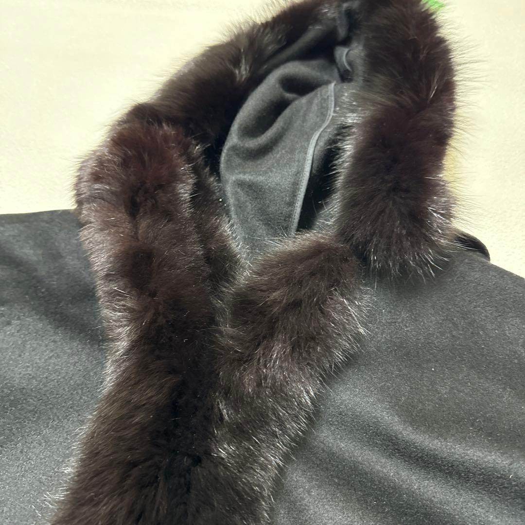 【美品】SAGA ファー　ブルーフォックス　ポンチョ　カシミヤ100%