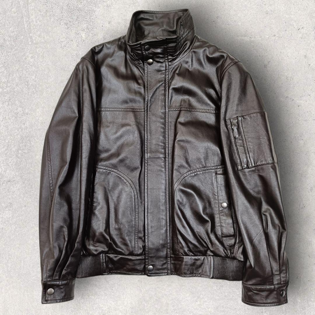 BALMAIN 羊革 シングル ライダース レザージャケット ブルゾン Lサイズ