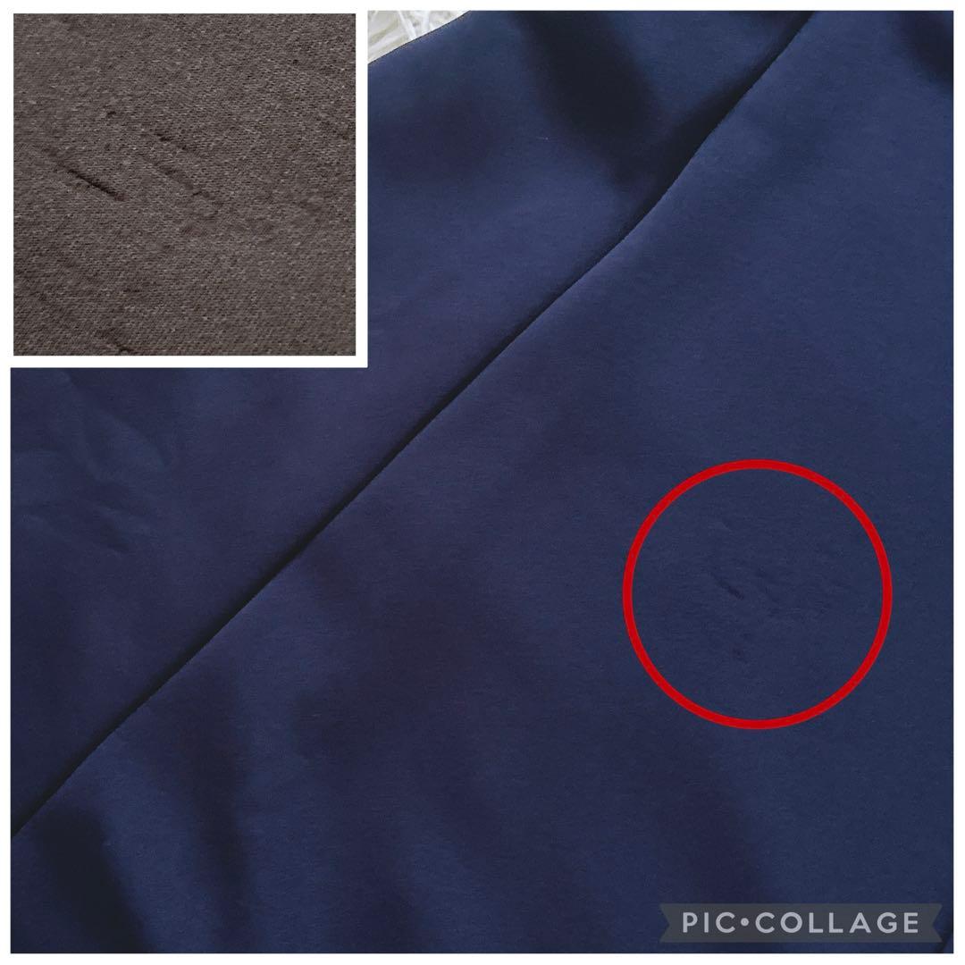 JENNE フレンチ　美シルエット　とろみワンピース　ロング　紺　S