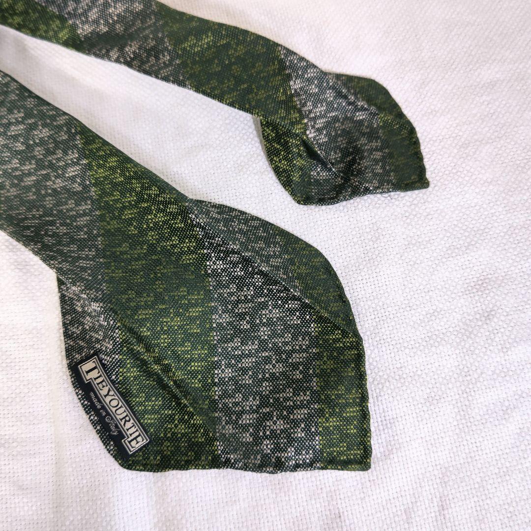 タイユアタイTIE YOUR TIEセッテピエゲシルクビジネスレジメンネクタイ緑