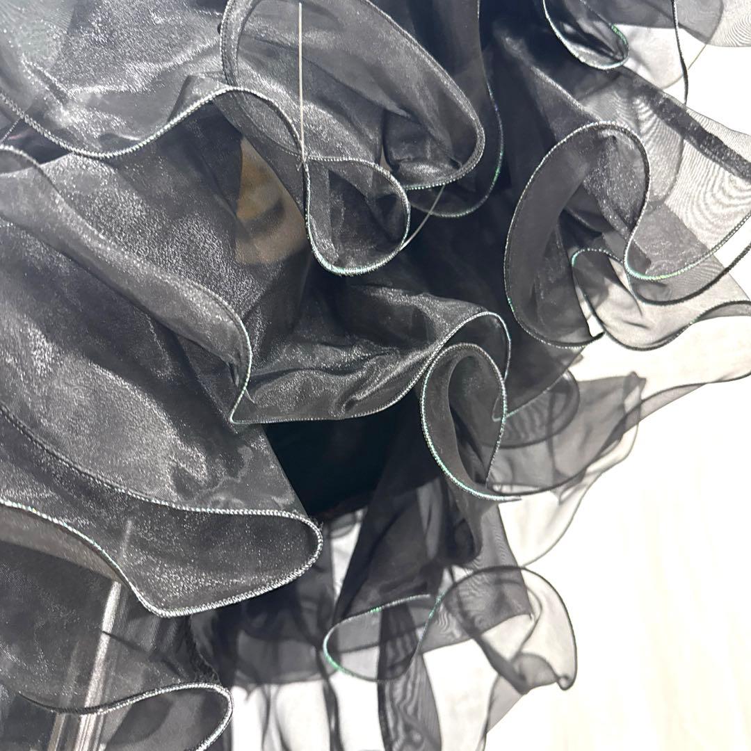 6234★M 黒 ラインストーン ラテンドレス 社交ダンス