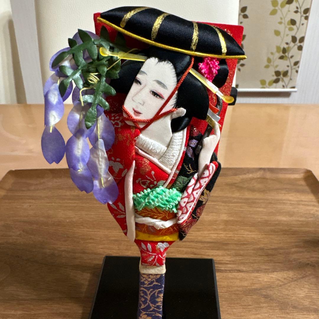 迎春 押絵ミニ羽子板 飾り台付き 5枚セット お正月 ハンドメイド