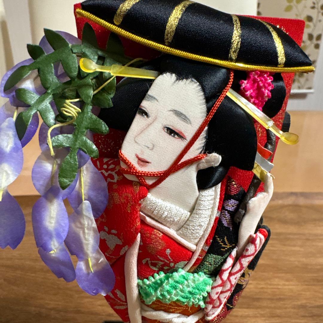 迎春 押絵ミニ羽子板 飾り台付き 5枚セット お正月 ハンドメイド