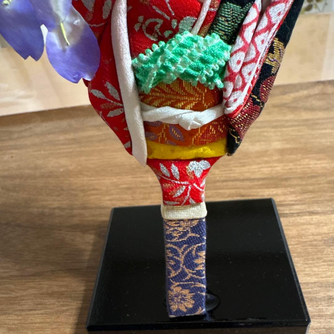 迎春 押絵ミニ羽子板 飾り台付き 5枚セット お正月 ハンドメイド