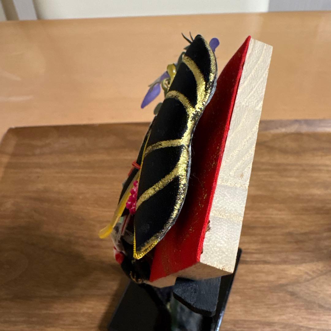 迎春 押絵ミニ羽子板 飾り台付き 5枚セット お正月 ハンドメイド