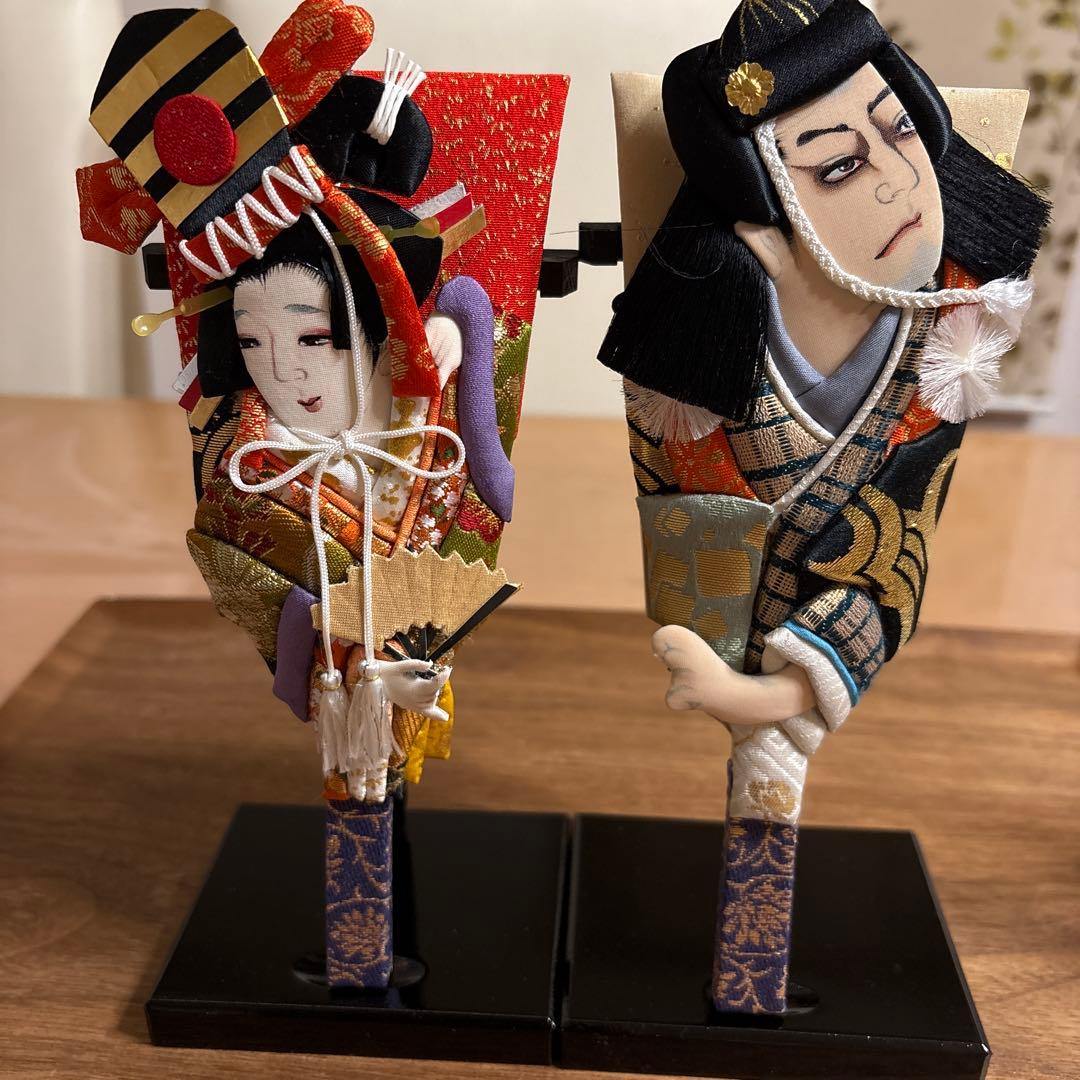 迎春 押絵ミニ羽子板 飾り台付き 5枚セット お正月 ハンドメイド