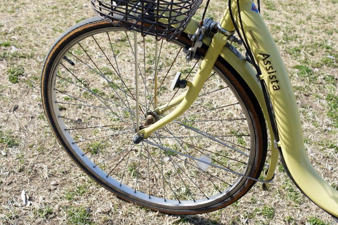 【大阪手渡】希少イエロー！ブリヂストン電動自転車/子乗せ/整備済/大容量バッテリ