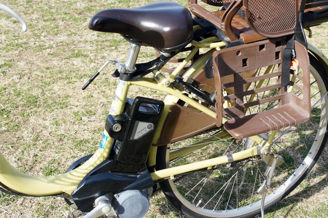 【大阪手渡】希少イエロー！ブリヂストン電動自転車/子乗せ/整備済/大容量バッテリ