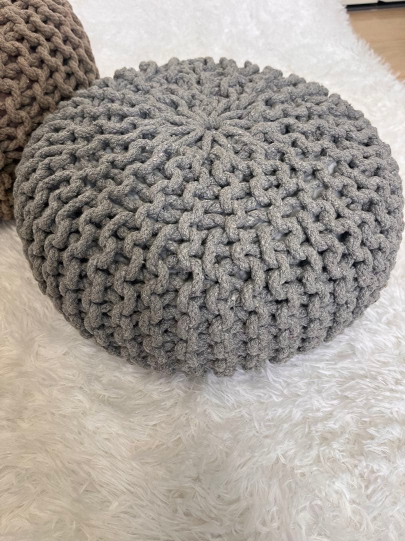 ハル　プフ　オットマン　スツール　ニットプフ　２個セット