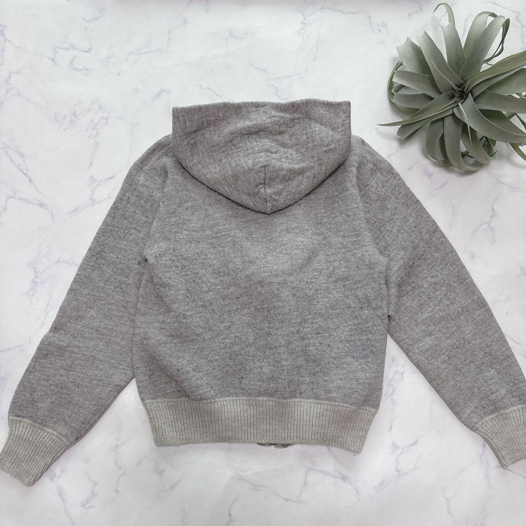 45RPM ウール100% パーカー グレー サイズ２ M ポケット ジップ