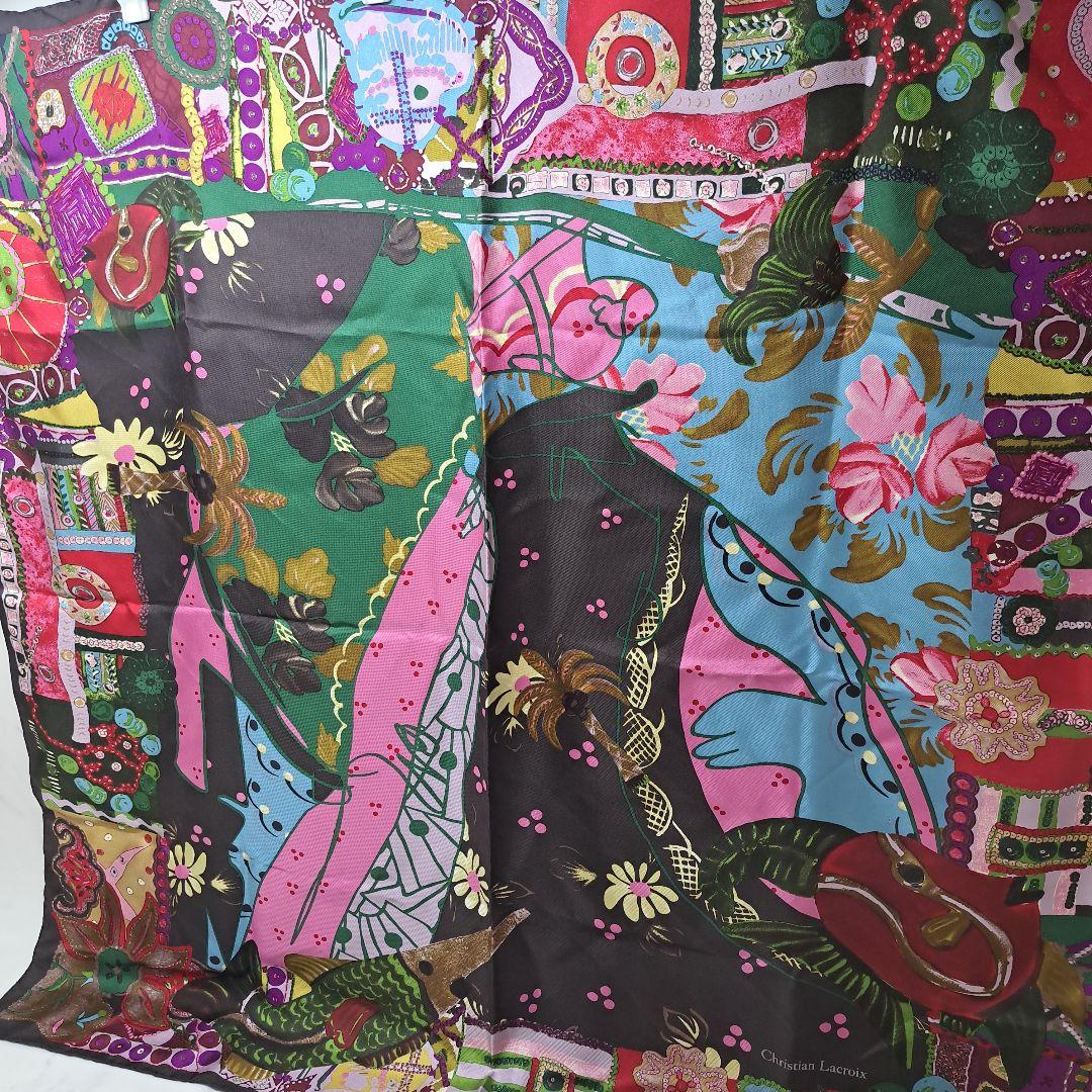 20251209 クリスチャンラクロワ　スカーフ　ハート　ヤシの木　花　魚