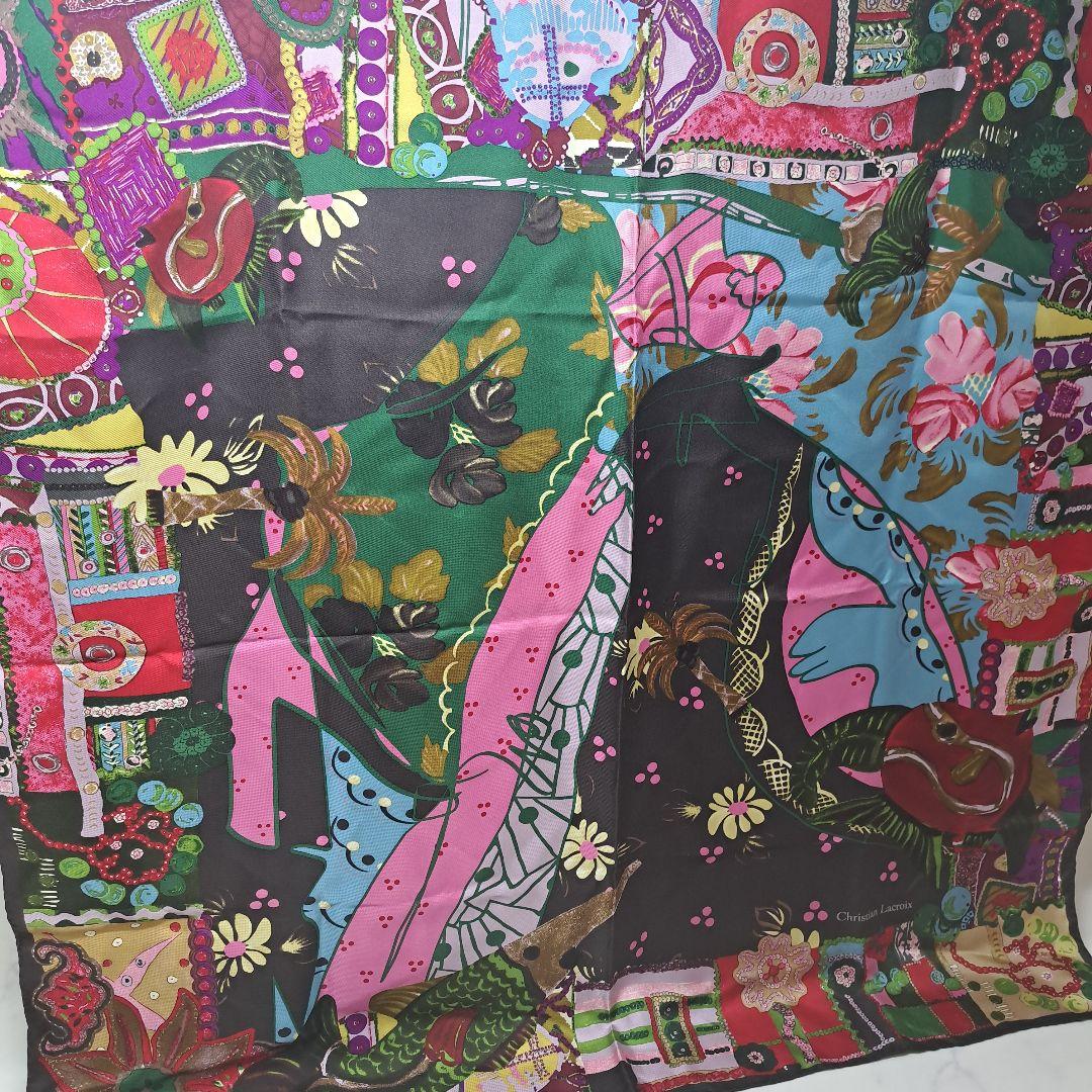 20251209 クリスチャンラクロワ　スカーフ　ハート　ヤシの木　花　魚