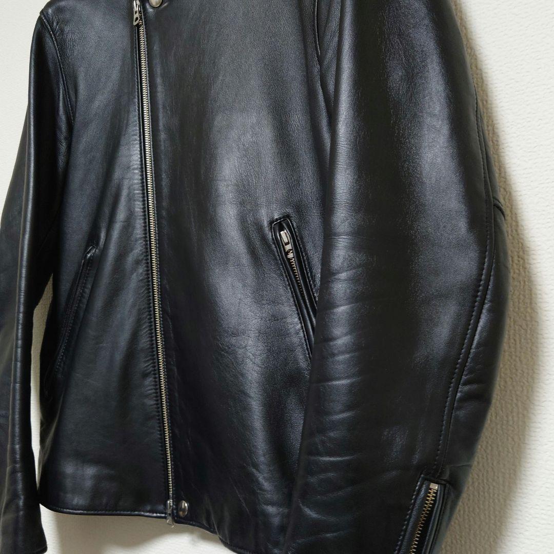 BEAUTY&YOUTH セミダブルライダースジャケット シープレザー 羊革 黒