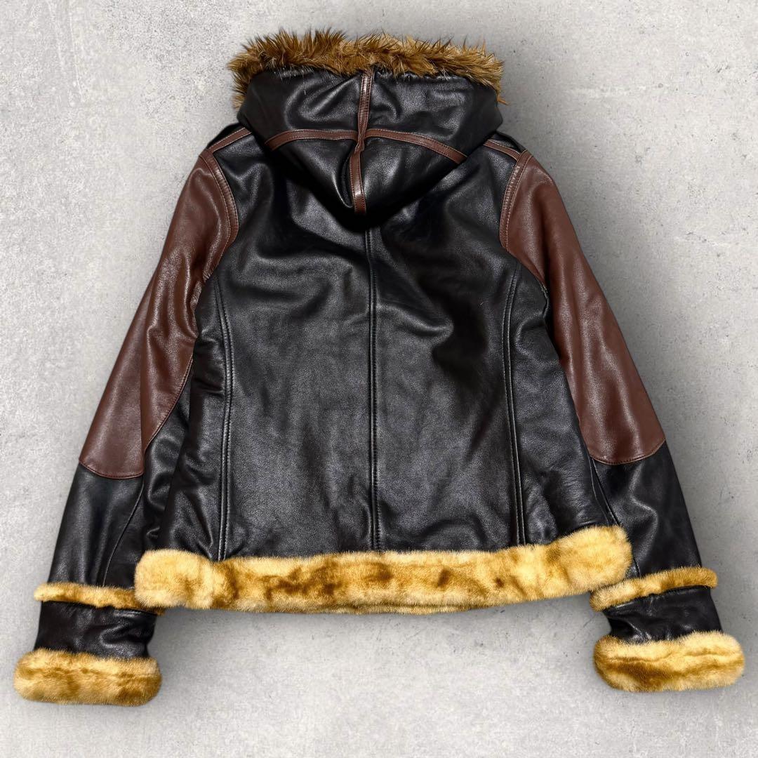 アヴィレックス AVIREX ムートン フーデットレザージャケット B-3 本革
