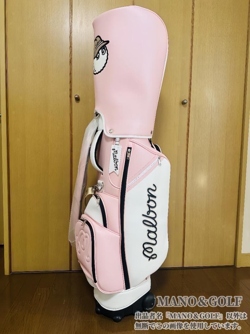 即日発送 マルボンゴルフ キャディバッグ キャスター付き Malbon 桜色FF
