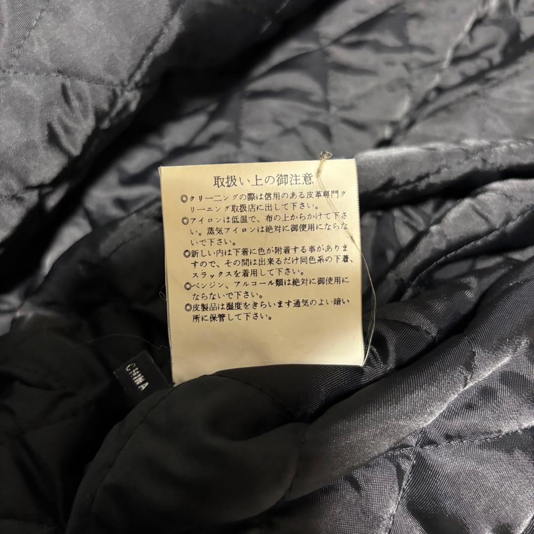 【UNO UOMO】羊革 本革 ラムレザーシングルライダースジャケット 黒 M