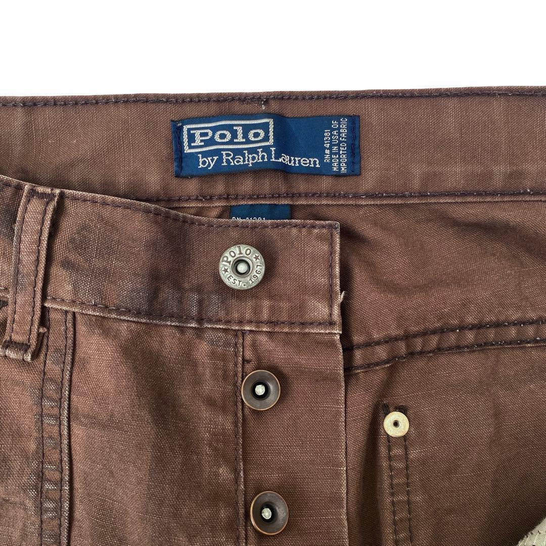 90s USA製 Polo ラルフローレン ヴィンテージ加工 ワークパンツ
