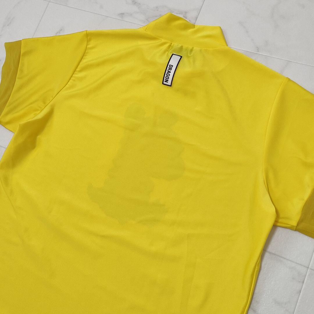 ダンスウィズドラゴン　モックネック半袖シャツ　袖レース　チビドラ　イエロー　4