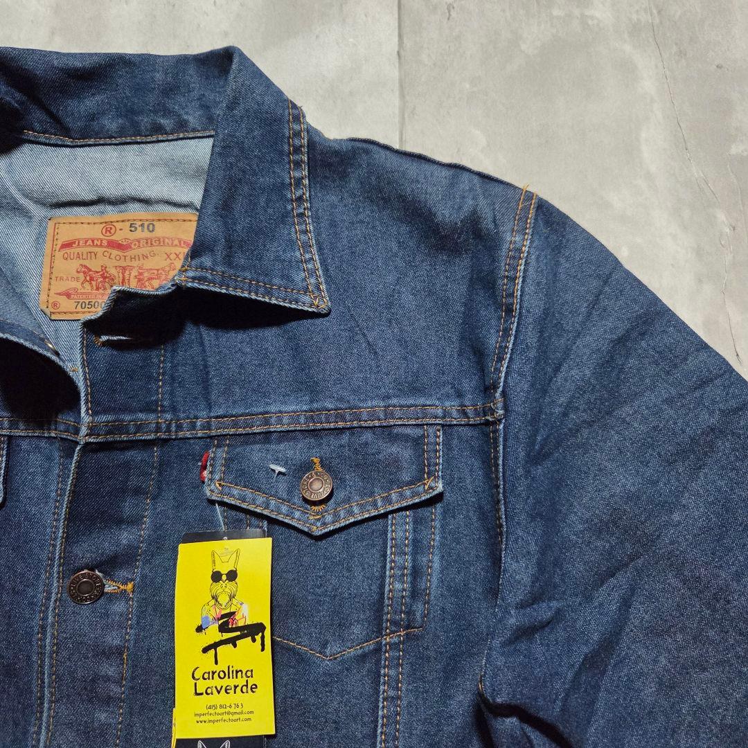 希少 海外コラボ デニムジャケット 芸者 Geisha アート