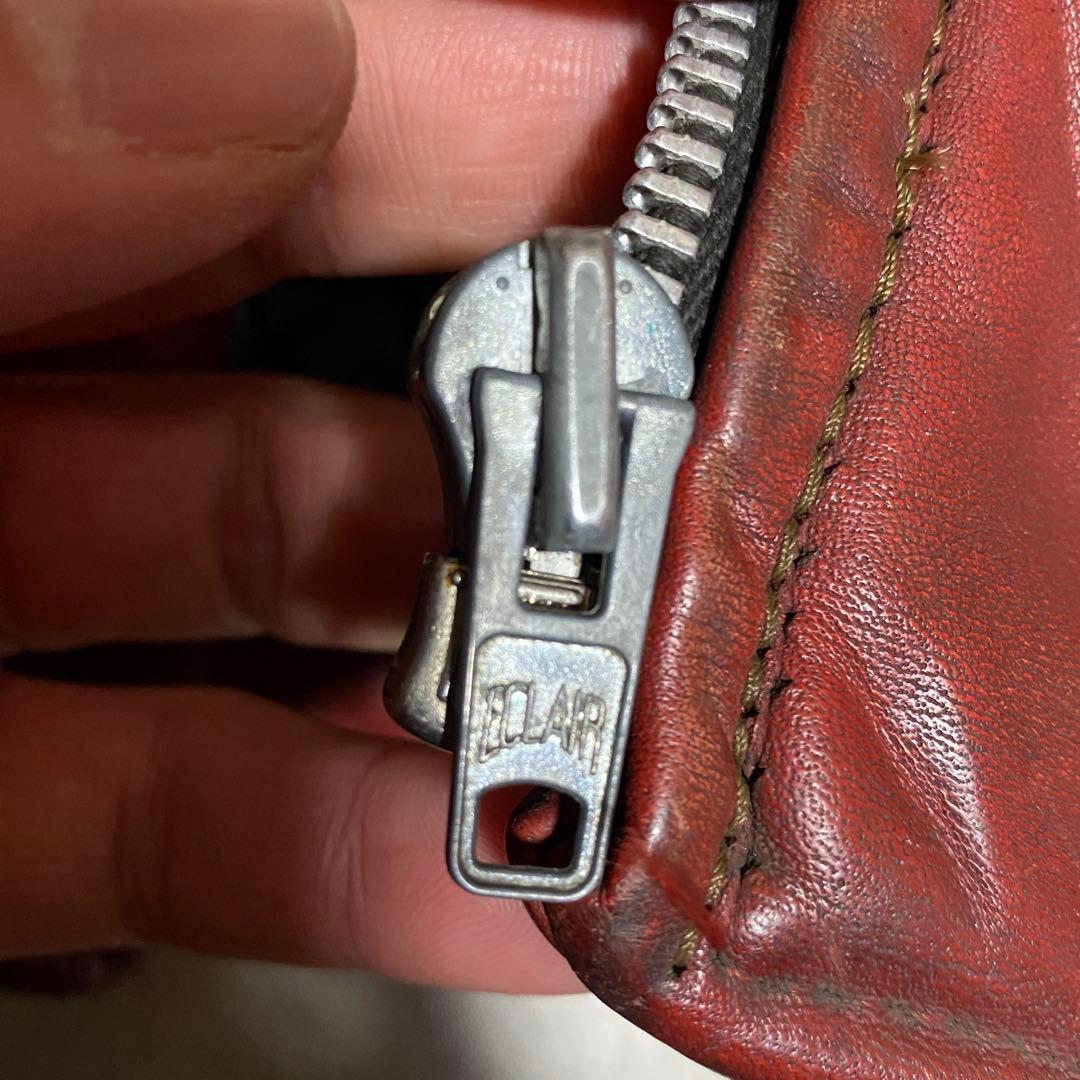 70s フランス製 MOTO CURE ダブルライダース 牛革 レッド M