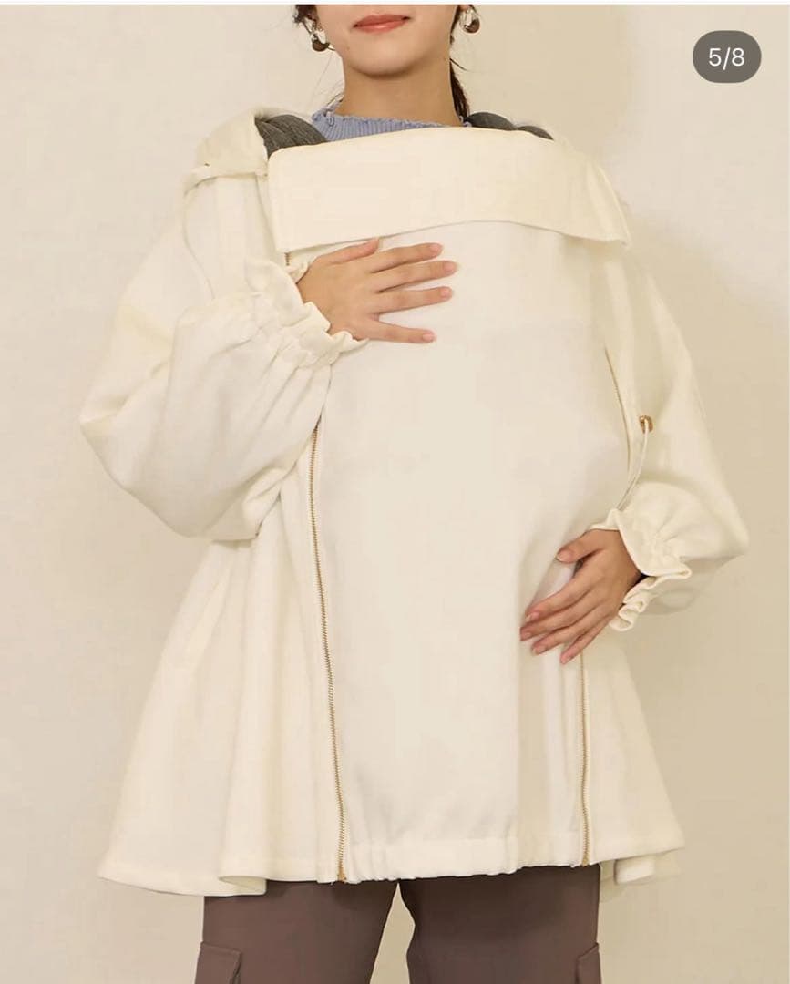 【美品】hononoフード付きパーカー マタニティ 産後　ネイビー