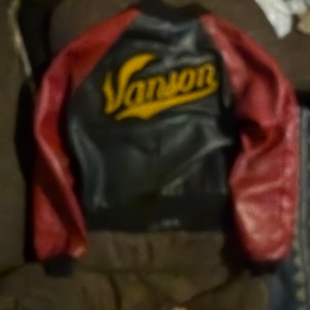 Vanson レザージャケット 50 黒/赤