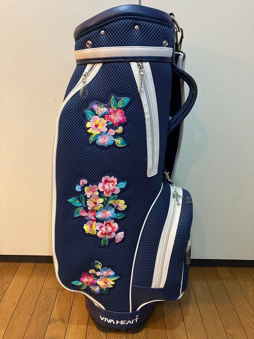 VIVA HEART レディース キャディーバック ブルーに花柄 ビバハート
