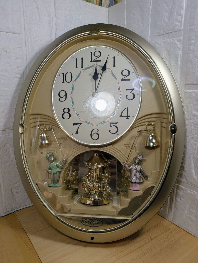 動作確認済 スモールワールド リズム時計 からくり 掛け時計 4MH710