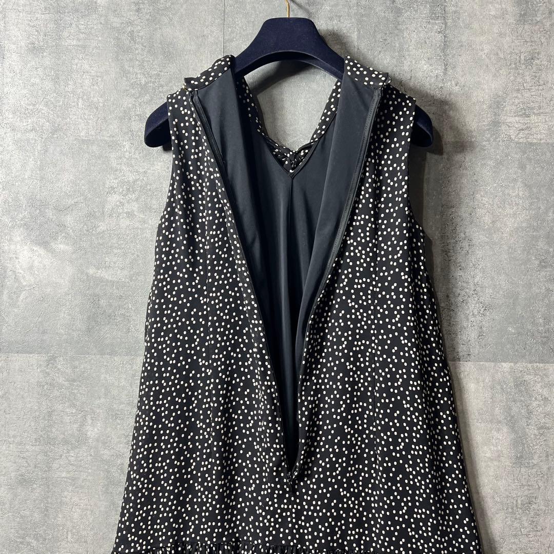 ANAYIドットティアードボウタイワンピース フレア ミモレ リボン 36