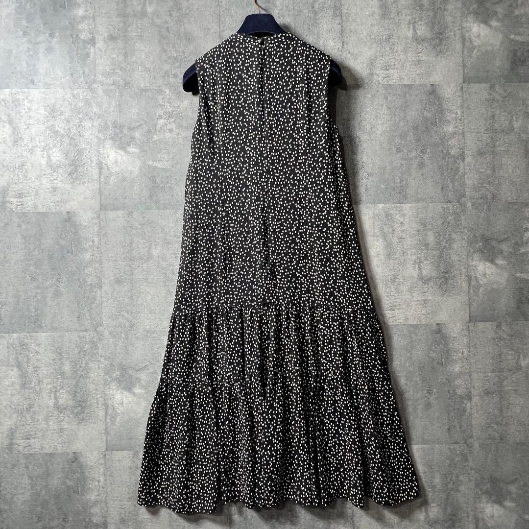 ANAYIドットティアードボウタイワンピース フレア ミモレ リボン 36