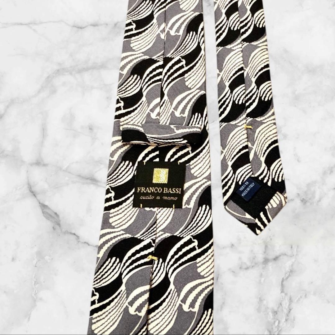 FRANCO BASSI/フランコバッシ ネクタイ グレー 総柄