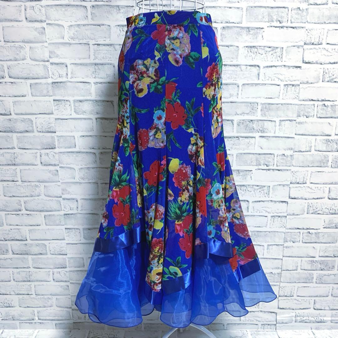 【ICHIOKU】イチオク　社交ダンス　花柄　トップス　スカート　セットアップ