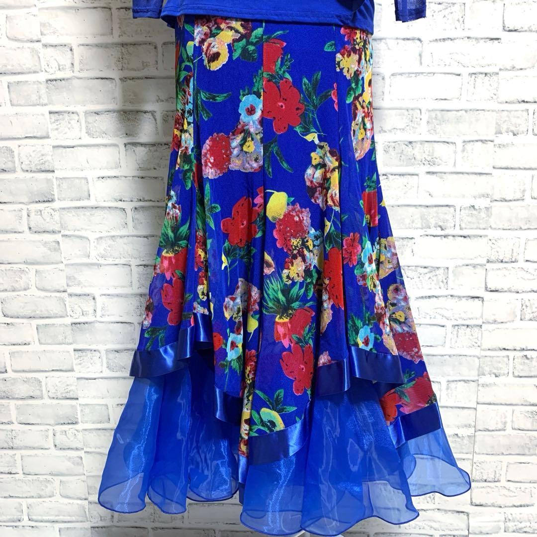 【ICHIOKU】イチオク　社交ダンス　花柄　トップス　スカート　セットアップ