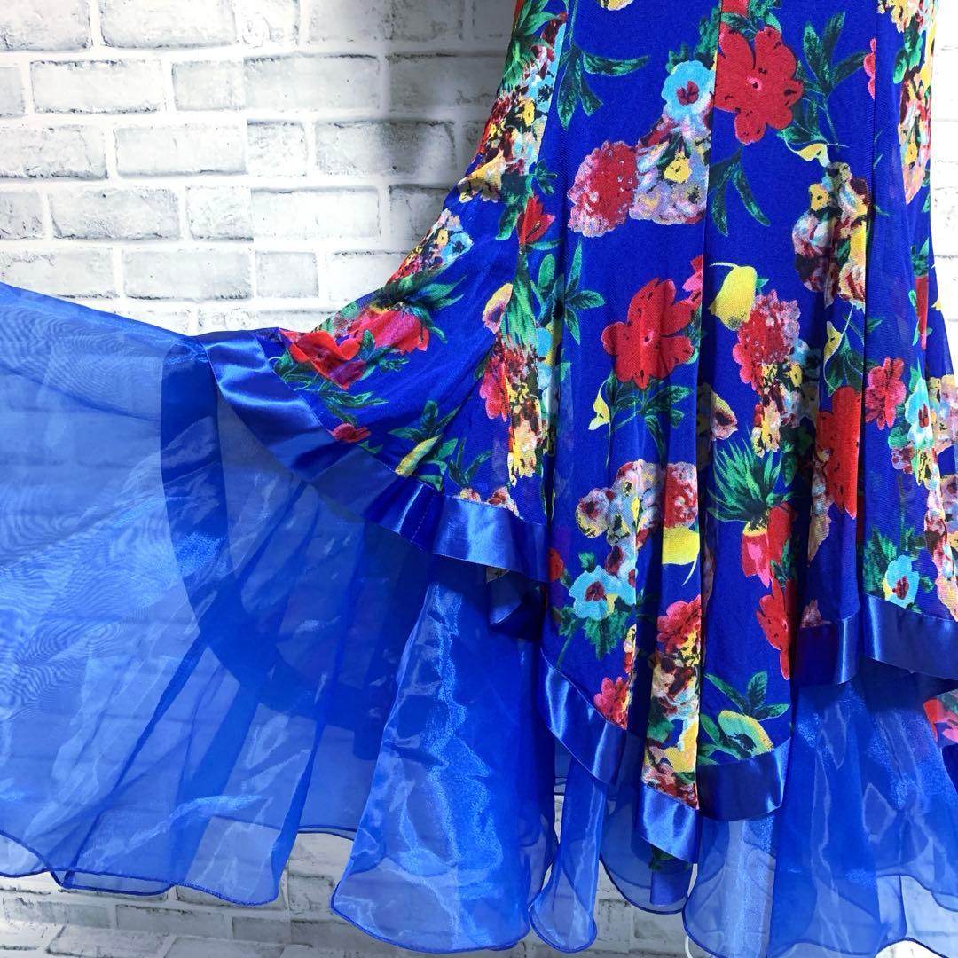 【ICHIOKU】イチオク　社交ダンス　花柄　トップス　スカート　セットアップ