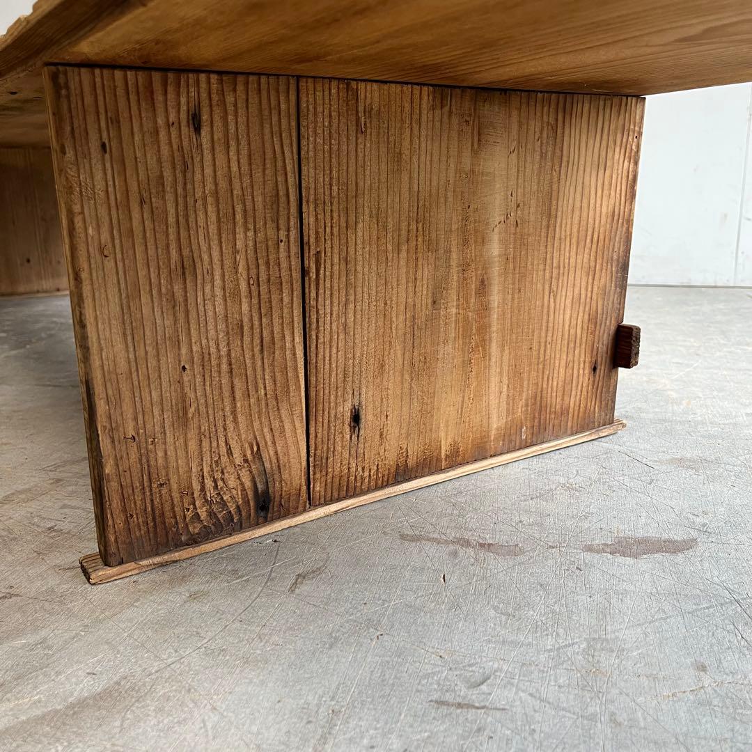 アンティーク ローテーブル 机 展示台 無垢材 無塗装 一枚板 z565