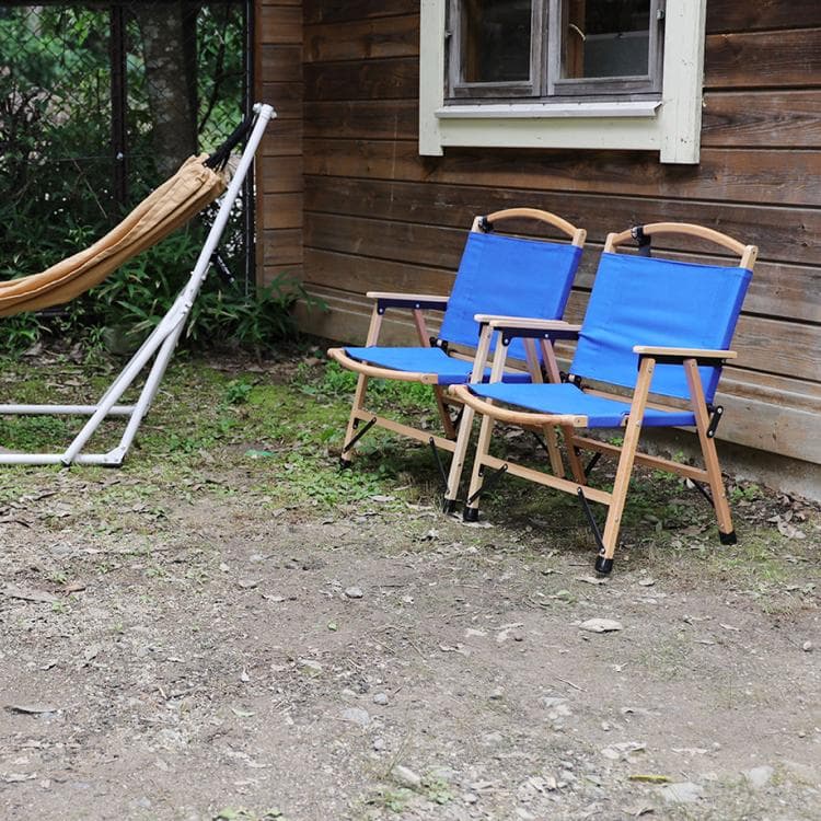 アウトドアチェア 2個セット revir of  ウッドチェア