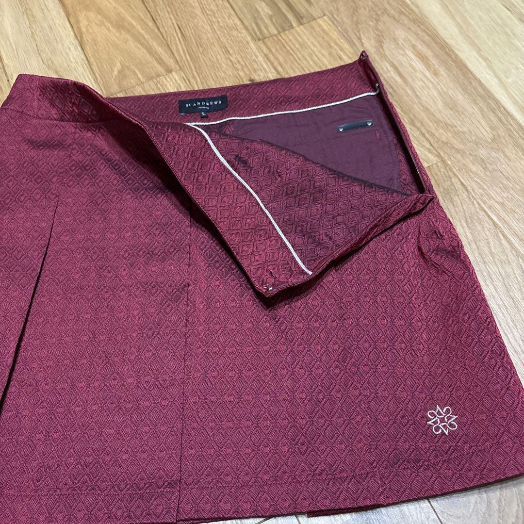 St ANDREWS サイズL ベルトデザイン ミニプリーツスカート