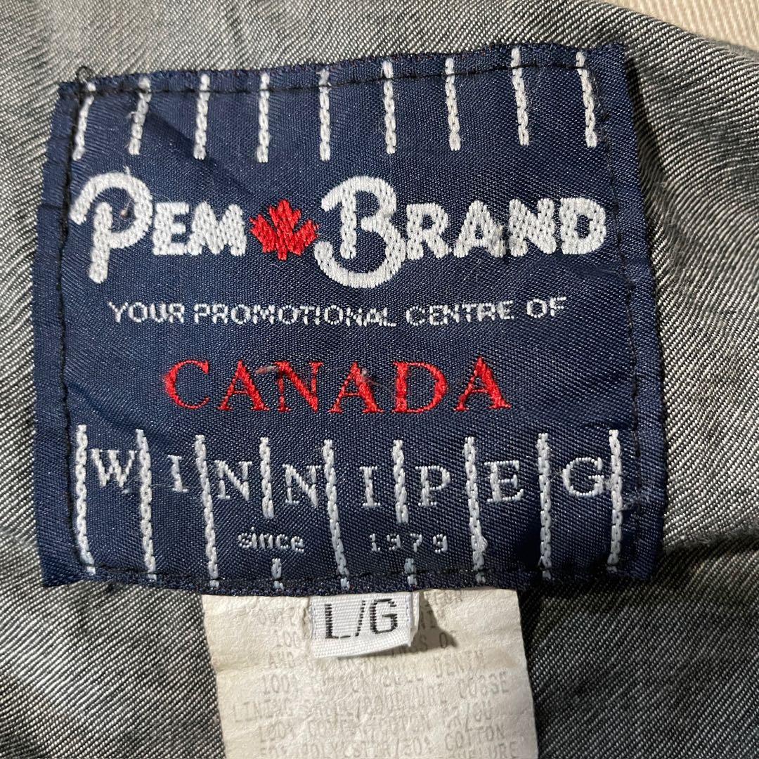 【US輸入古着 希少 デニムジャケット】ゆるだぼ L〜XL ワンポイント刺繍ロゴ