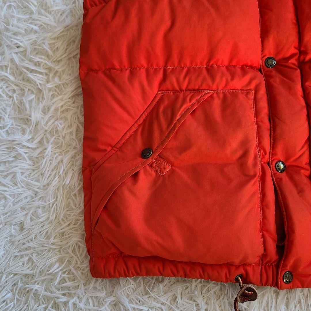 ポロラルフローレン ダウン ベスト ポニー ロゴ フード オレンジ M